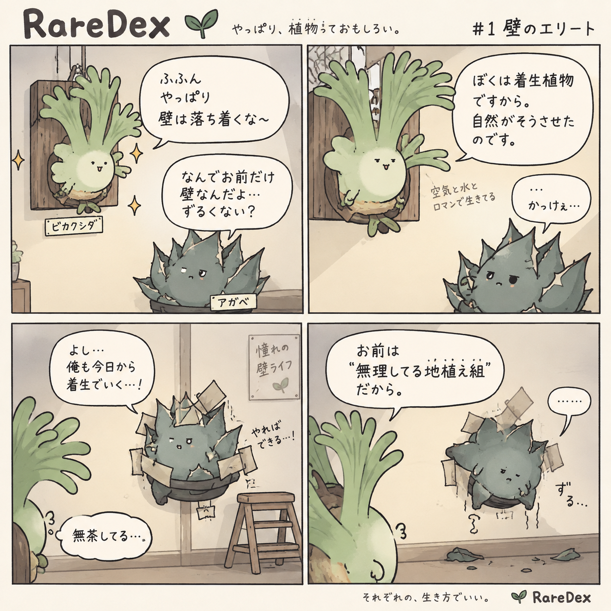 壁のエリート — 吹き出し入りの正式原画。左上、右上、左下、右下の順に読みます。